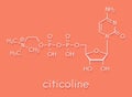 Citicoline CDP-choline molecule. Skeletal formula.