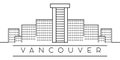 Cities of Canada, Vancouver line expand icon on white background