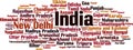 Cities in India word cloud