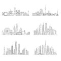 Cities skylines set. Royalty Free Stock Photo