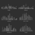 Cities skylines. Vector illustration