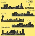 5 Cities in Tennessee (Nashville, Knoxville, Memphis, Chattanooga, Maryville)