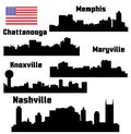 5 Cities in Tennessee (Nashville, Knoxville, Memphis, Chattanooga, Maryville)