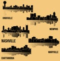 5 Cities in Tennessee (Nashville, Knoxville, Memphis, Chattanooga, Maryville)