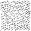 Cities of the world - lettering pattern. The names of the cities of the world. Hand lettering. Royalty Free Stock Photo