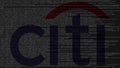 Citigroup logo made of source code on computer screen. Editorial 3D rendering Royalty Free Stock Photo