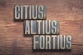 Citius, altius, fortius woo