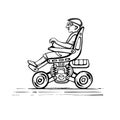 Citizen in an electric wheelchair