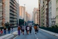 Citizens walk the viaduct Minhocao, or Elevado Presidente Joao Goulart, in Sao Paulo downtown, Brazil