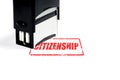 Citizenship concept, rubber stamp with the inscription on a whit Royalty Free Stock Photo