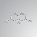 Citric acid chemical formula.