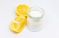 Citric acid on a white isolated background. Selective focus Royalty Free Stock Photo