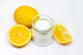 Citric acid on a white isolated background. Selective focus Royalty Free Stock Photo