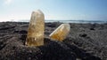 Citrine quartz on the sand