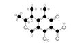 citrinin molecule, structural chemical formula, ball-and-stick model, isolated image mycotoxin Royalty Free Stock Photo