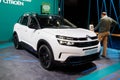 Citroen C5 AirCross new hybrid  SUV car model shown at the Autosalon 2020 Motor Show. Brussels, Belgium - January 9, 2020 Royalty Free Stock Photo