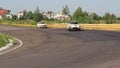 Citroen DS23 and Volvo 122S competing in retro cars racing. Inernational rally
