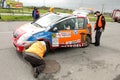 Citroen WRC checked by rally referies