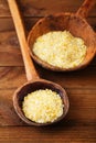 Citron lemon salt in rustic wooden spoons