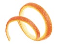 Citron. Orange zest spiral. Orange peel isolated on white background Royalty Free Stock Photo