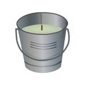 Citronella bucket candle isolated on white background. Royalty Free Stock Photo