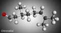 Citronellal, rhodinal molecule. It is monoterpenoid aldehyde, main component that give citronella oil its distinctive lemon scent Royalty Free Stock Photo