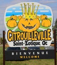 Citrouilleville (Pumpkinville) village sign