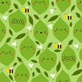 Kawaii Cartoon Lime. Colored Patterns