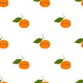 Kawaii Cartoon Tangerine, Clementine.