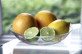 Citrus in a Bowl with Lime Halves