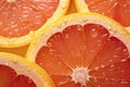 Citrus delight, close-up of refreshing grapefruit slices