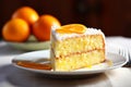 Citrus delight homemade orange cake with vanilla cream