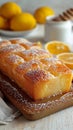 Citrus delight Lemon bread, sugar coated, whole loaf in close up view