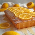 Citrus delight Lemon bread, sugar coated, whole loaf in close up view