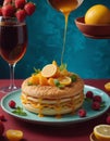 Citrus Dessert Delight with Honey Drizzle Royalty Free Stock Photo