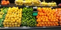 Citrus Display, Produce, at Grocery Store