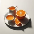 Citrus Elegance: A Vivid Still Life of a Halved Orange.