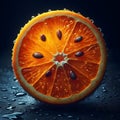 Citrus Elegance: A Vivid Still Life of a Halved Orange.