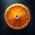 Citrus Elegance: A Vivid Still Life of a Halved Orange.