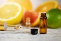 citrus essential oil bottle