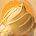 Citrus flavored ice cream close-up