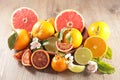 Citrus fruit assortment, grapefruit, orange Royalty Free Stock Photo