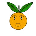 citrus fruit with closed mouth face character