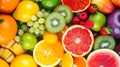 Citrus fruit. Collage of orange, lemon, lime, grapefruit slices isolated on white. Royalty Free Stock Photo