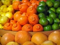 Citrus Fruit Display with Oranges, Lemons, Limes