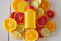 Citrus fruit and juice. Multy fruit juice