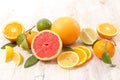 Citrus fruit with lemon, orange,grapefruit,lime Royalty Free Stock Photo