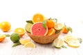 Citrus fruit with lemon, orange,grapefruit,lime Royalty Free Stock Photo