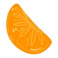 Citrus fruit orange healthy vitamin isolated on white vector illustration. Juicy natural product half fresh organic food Royalty Free Stock Photo