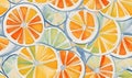 Citrus fruit pattern background. Orange, lemon, grapefruit Royalty Free Stock Photo